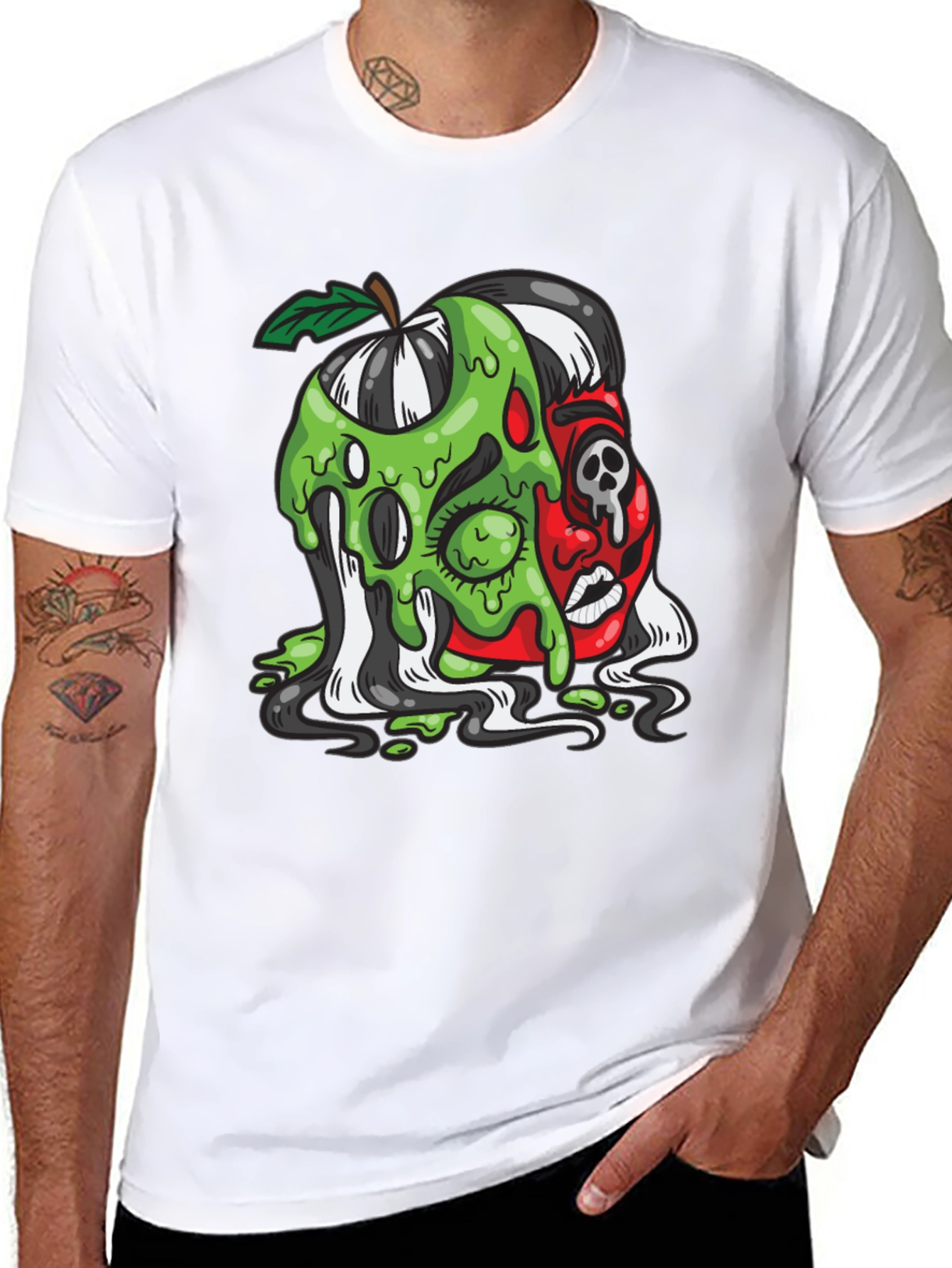Poison Apple Graphic Tee - Unique Cartoon Design