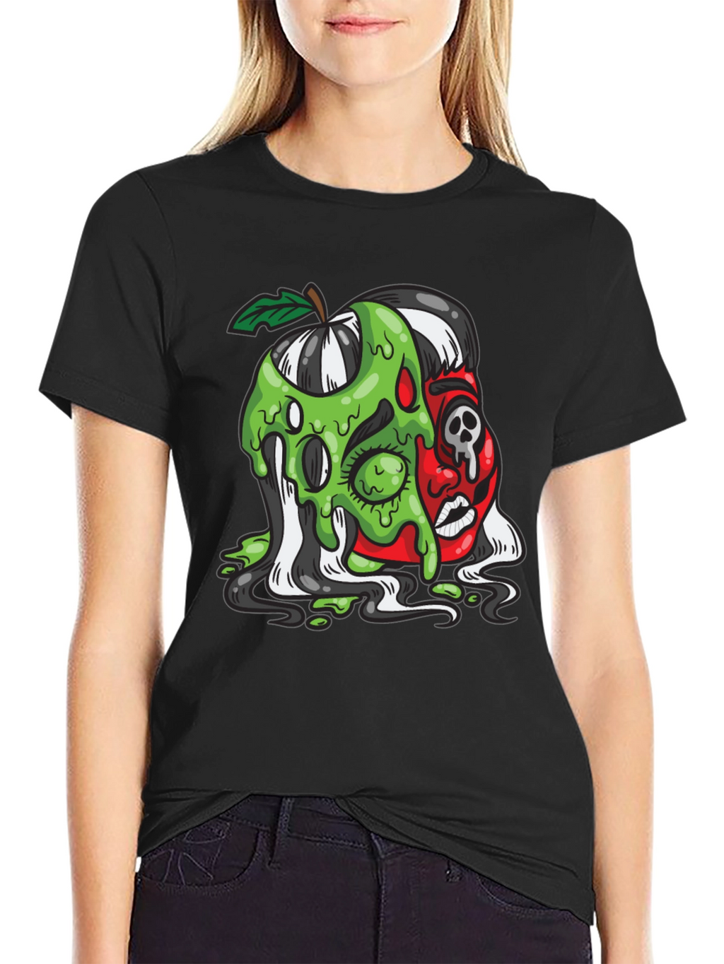 Poison Apple Graphic Tee - Unique Cartoon Design