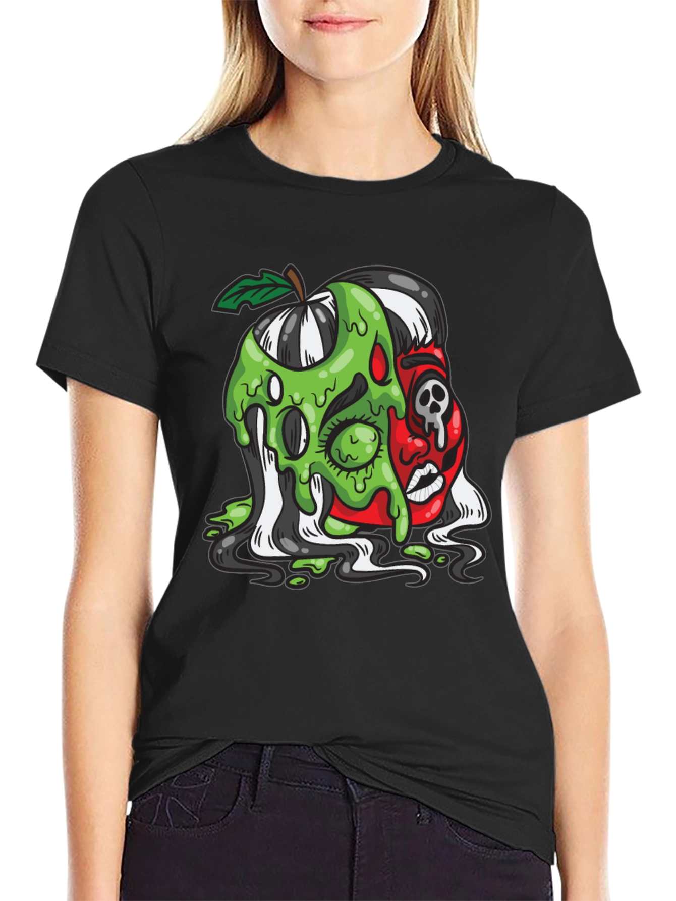 Poison Apple Graphic Tee - Unique Cartoon Design