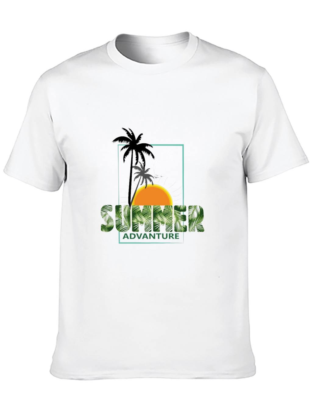 Summer Adventure Palm Graphic Black T-Shirt