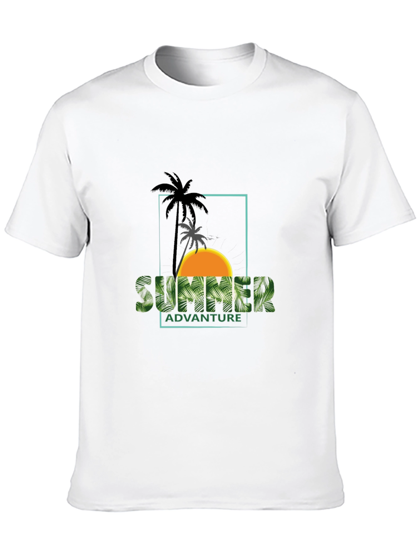 Summer Adventure Palm Graphic Black T-Shirt