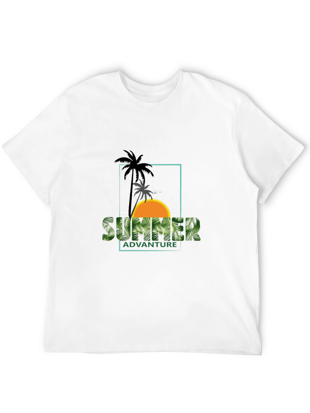 Summer Adventure Palm Graphic Black T-Shirt