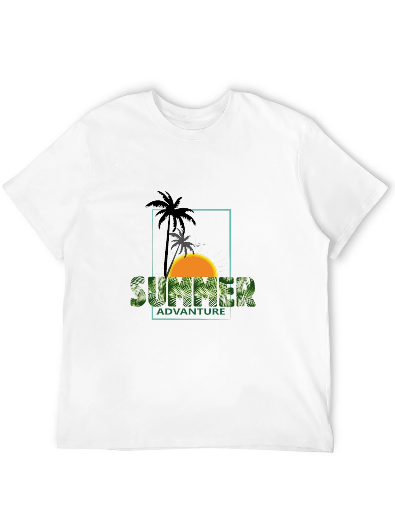 Summer Adventure Palm Graphic Black T-Shirt