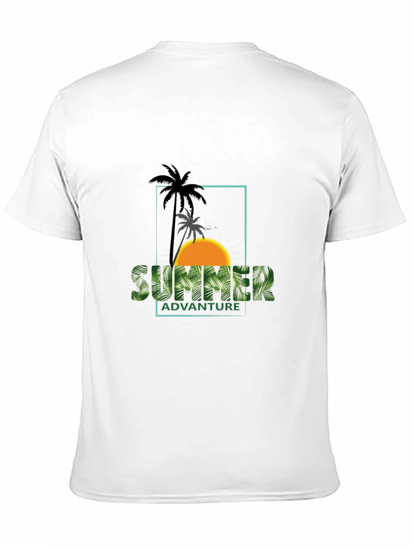 Summer Adventure Palm Graphic Black T-Shirt
