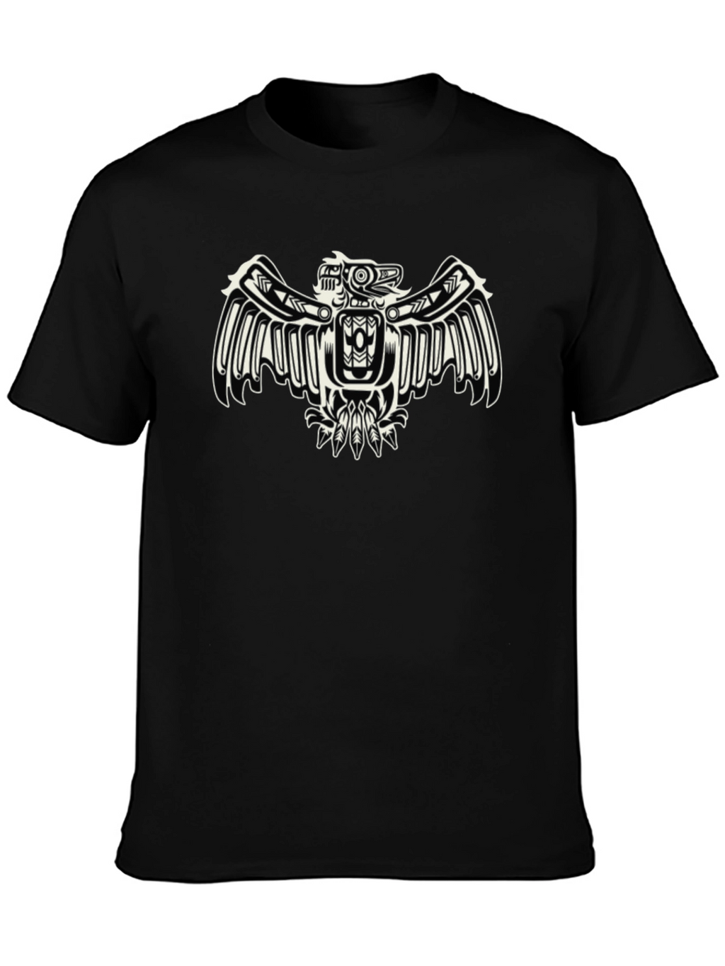 Native American Thunderbird Graphic Black T-Shirt