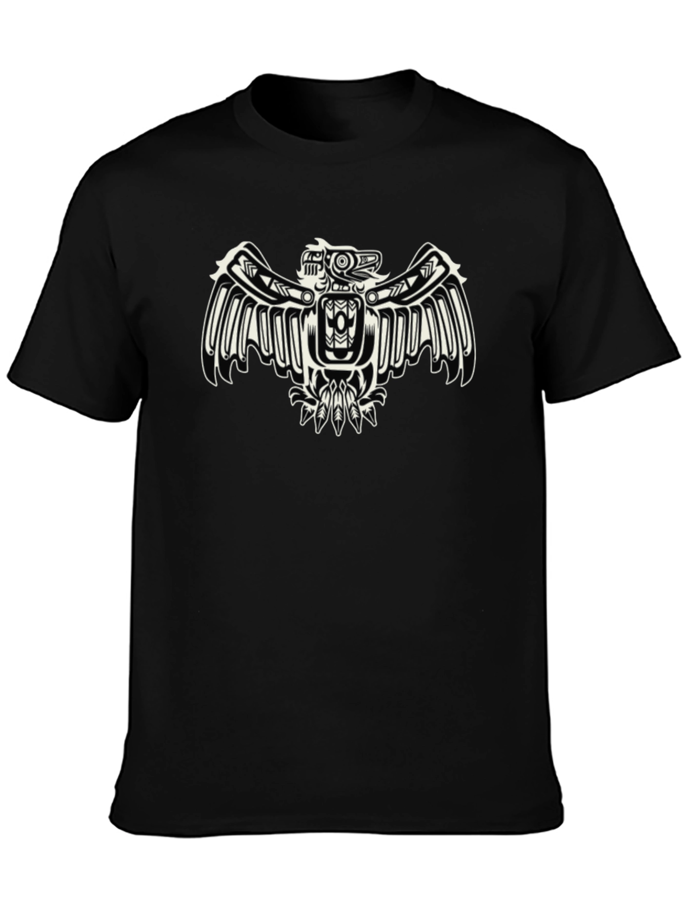 Native American Thunderbird Graphic Black T-Shirt