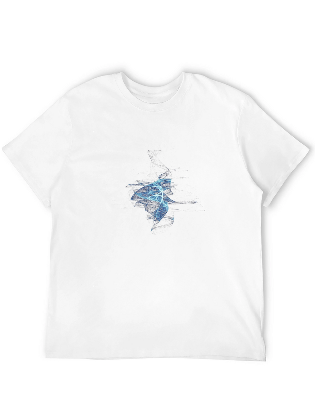 Abstract Blue Flame Graphic Black T-Shirt
