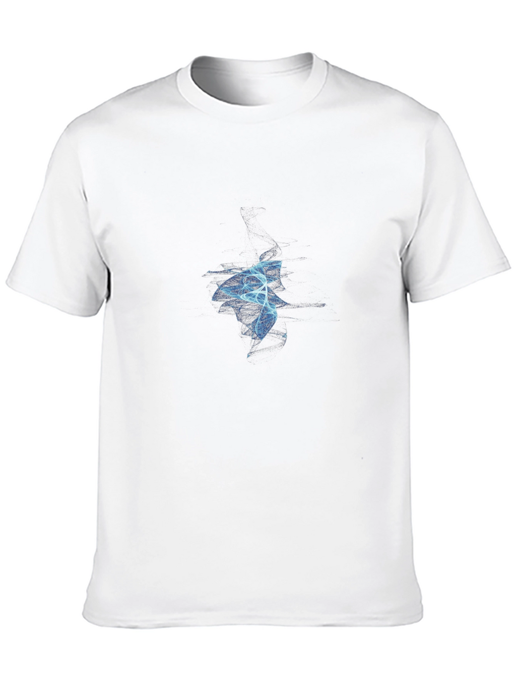 Abstract Blue Flame Graphic Black T-Shirt
