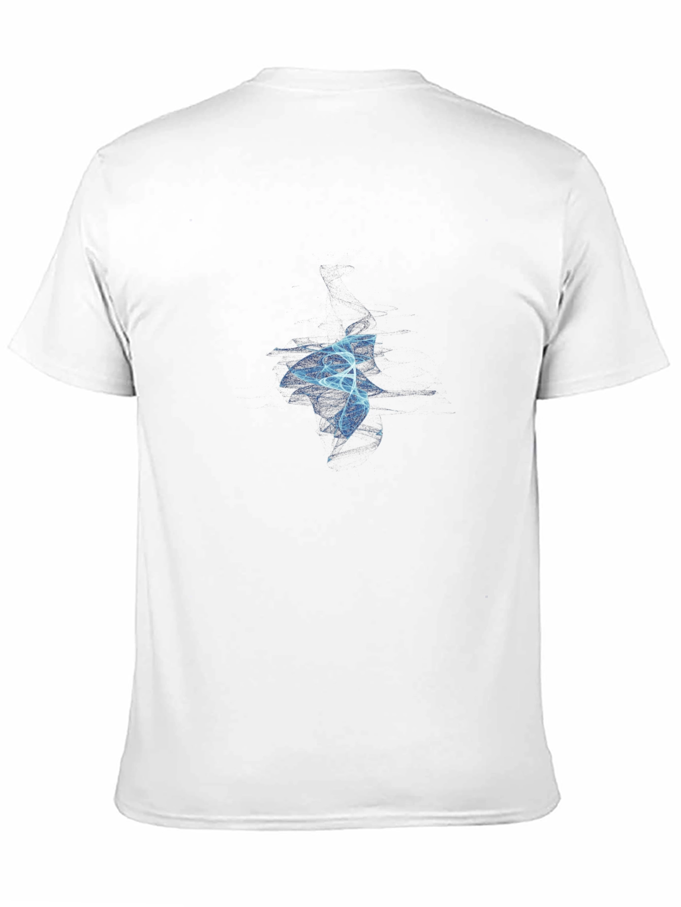 Abstract Blue Flame Graphic Black T-Shirt