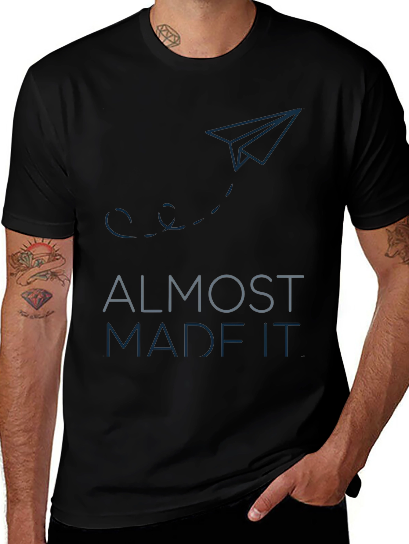 Almost Made It. Graphic Tee - Black