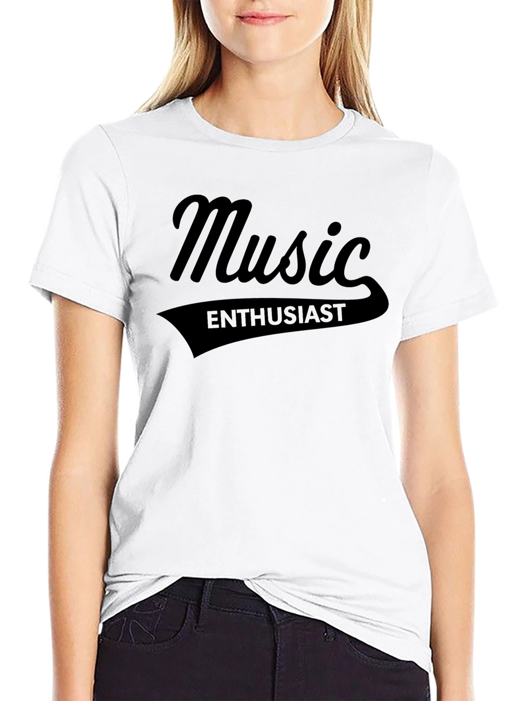 Music Enthusiast Black Graphic Tee - Soft Cotton Blend
