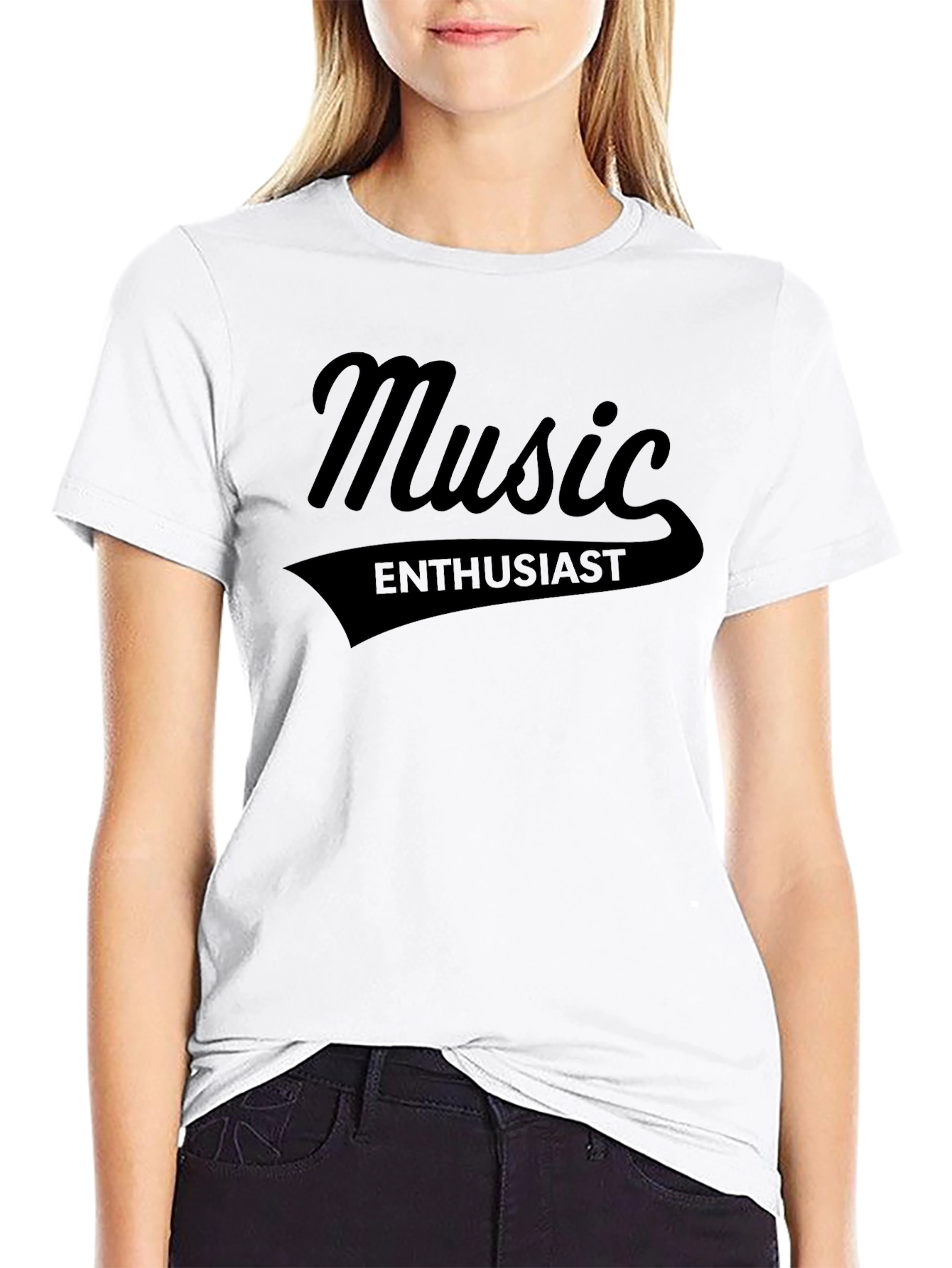 Music Enthusiast Black Graphic Tee - Soft Cotton Blend