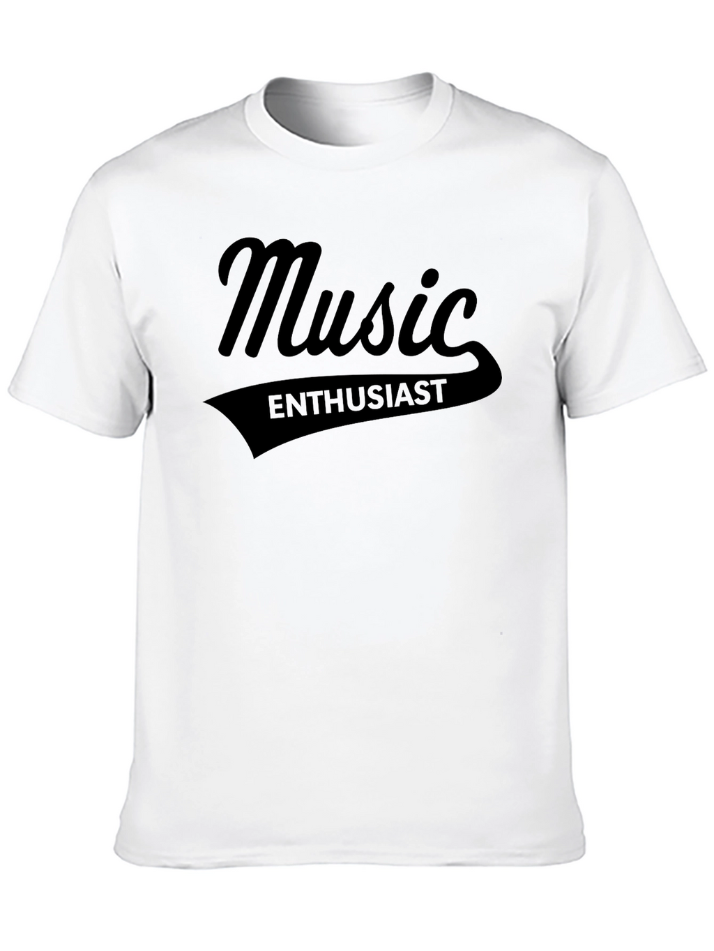 Music Enthusiast Black Graphic Tee - Soft Cotton Blend