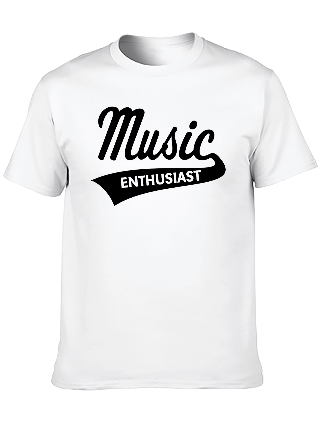 Music Enthusiast Black Graphic Tee - Soft Cotton Blend