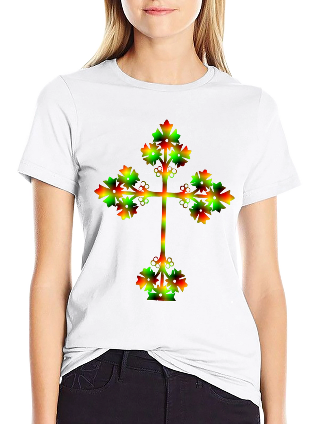 Rasta Cross Graphic Black T-Shirt