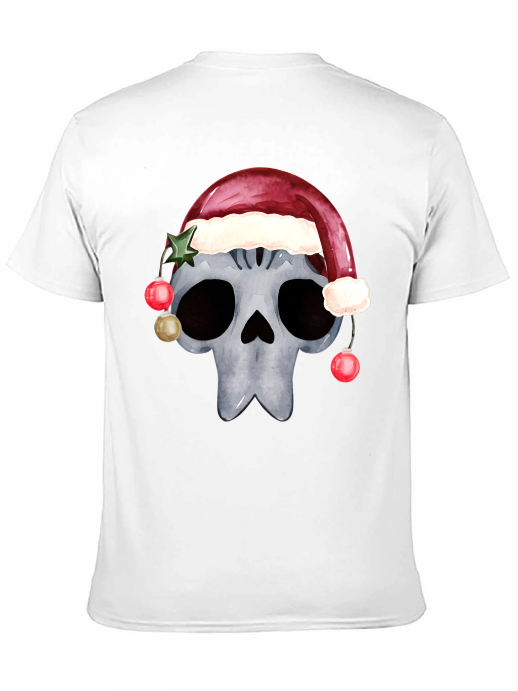 Skull with Santa Hat Christmas T-Shirt