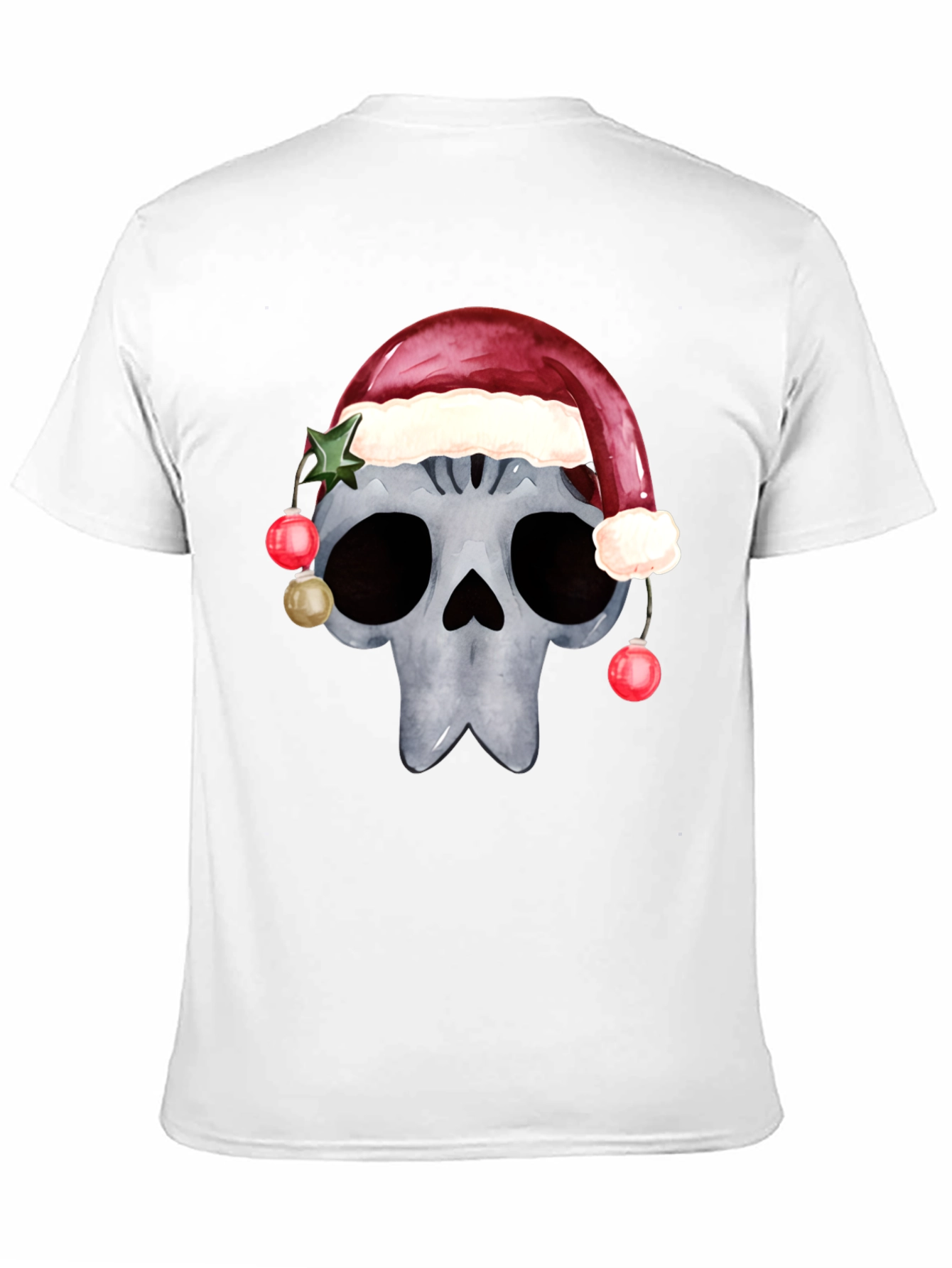 Skull with Santa Hat Christmas T-Shirt