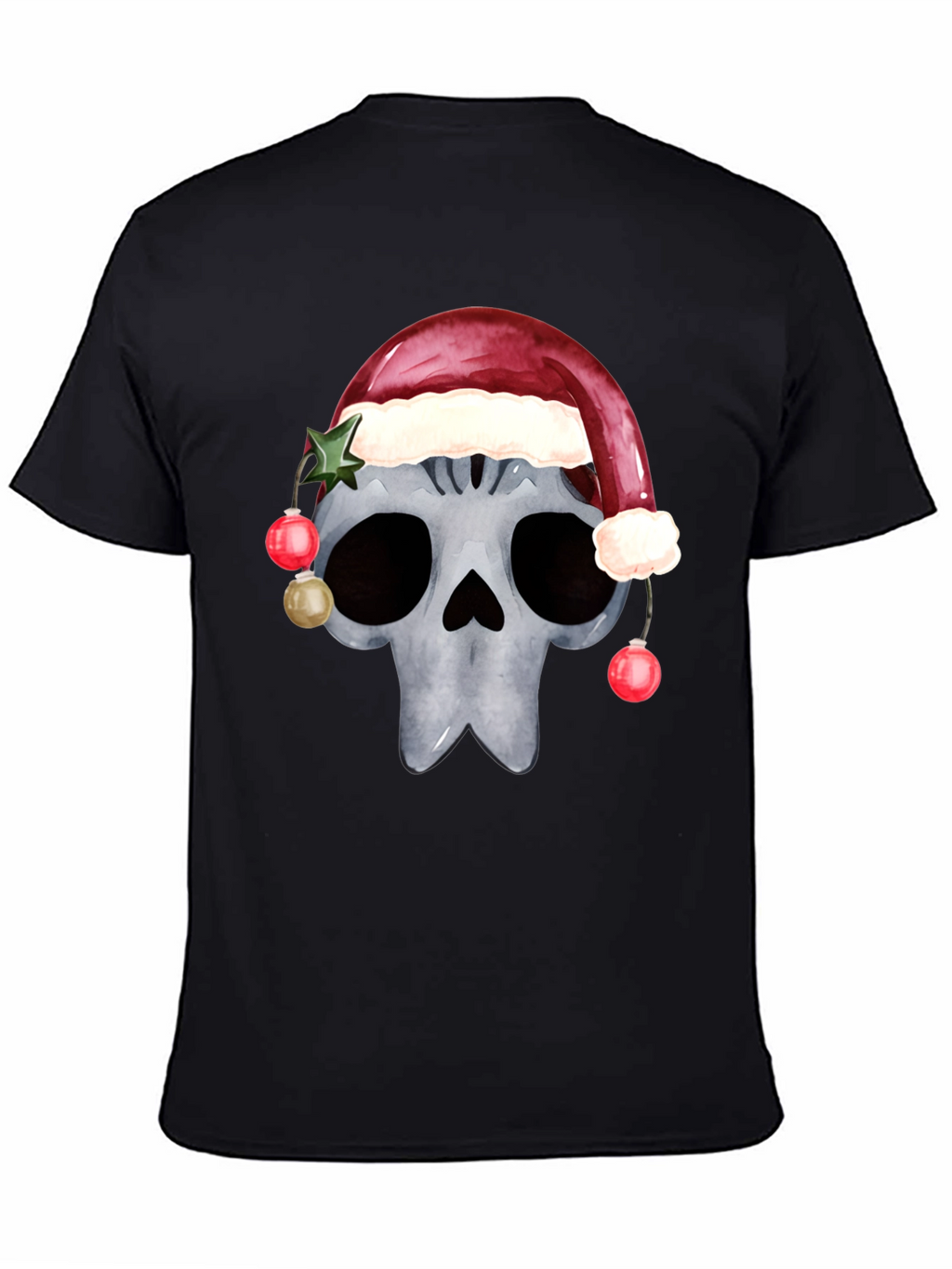 Skull with Santa Hat Christmas T-Shirt