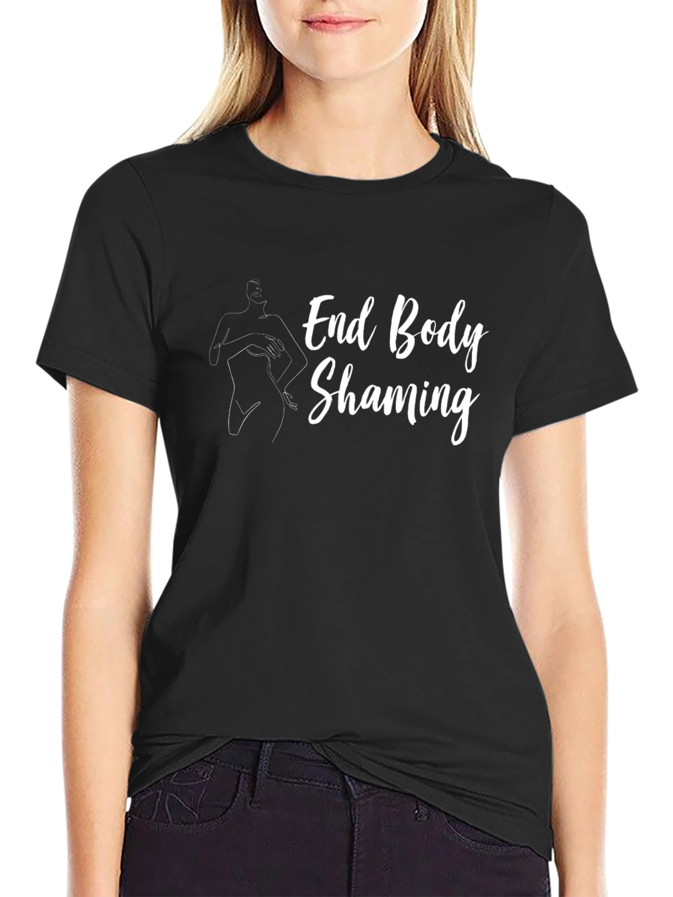 End Body Shaming Graphic Tee - Unisex Black T-Shirt