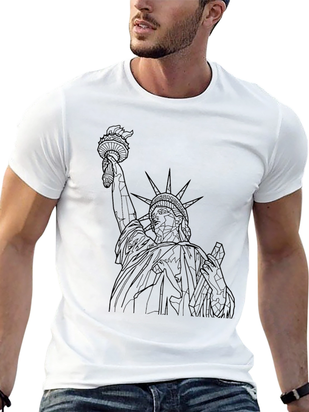 Statue of Liberty Graphic Tee - Black