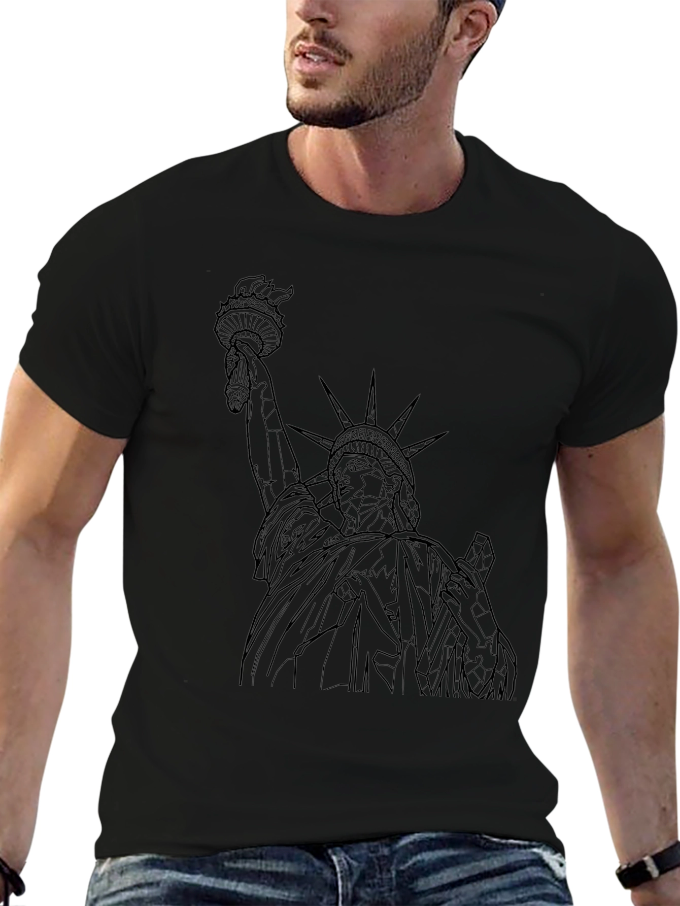 Statue of Liberty Graphic Tee - Black