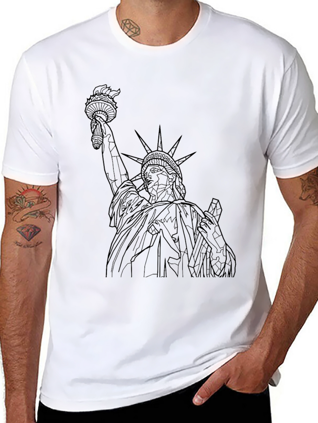 Statue of Liberty Graphic Tee - Black