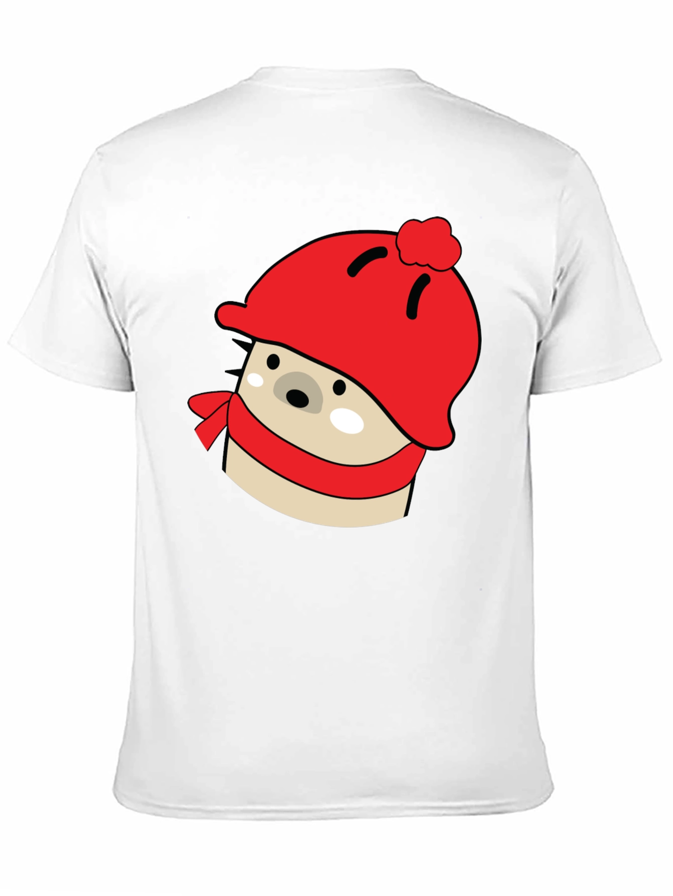 Cute Winter Hedgehog Graphic Tee - Black