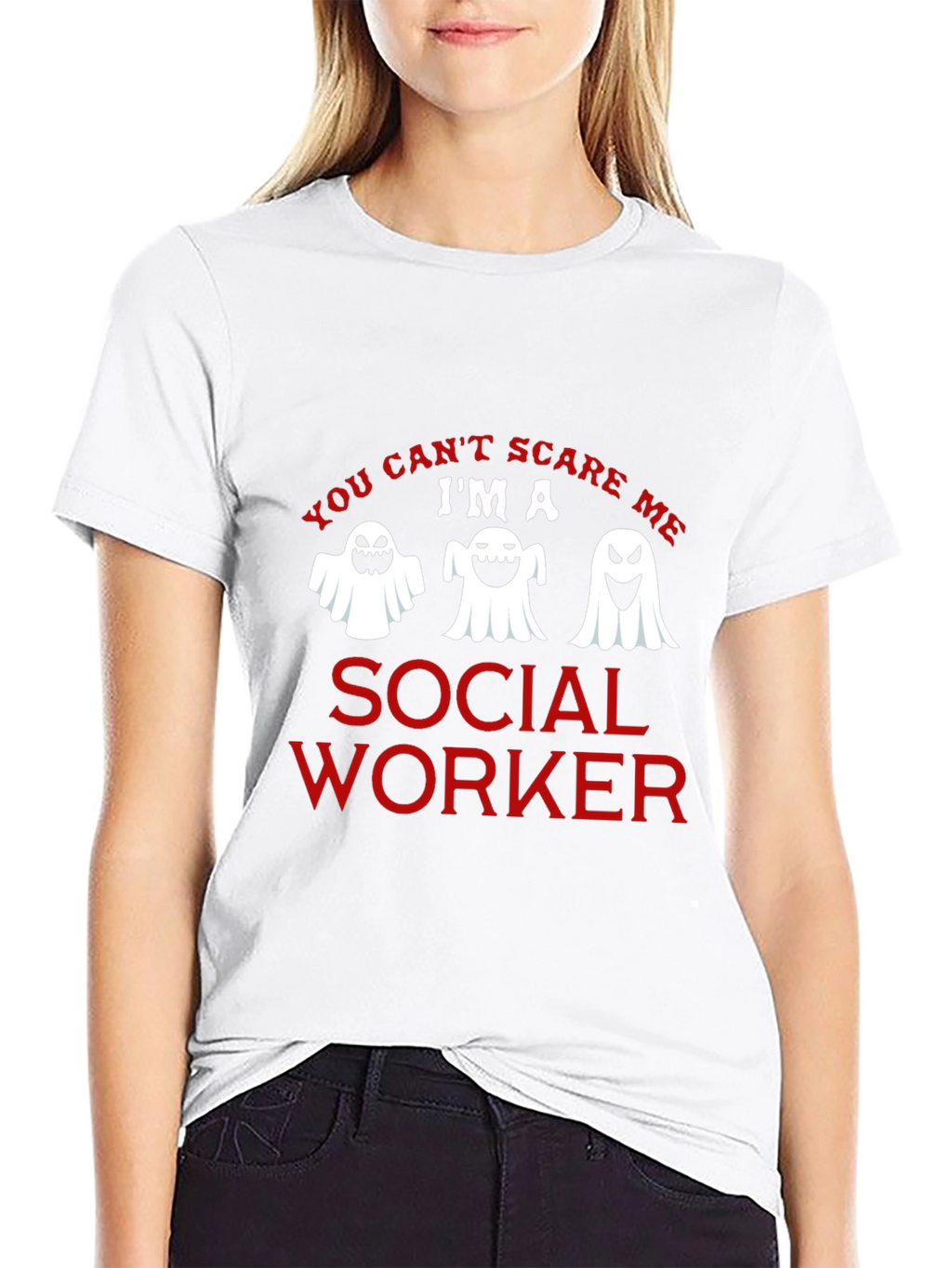 Social Worker Halloween Ghost Graphic T-Shirt
