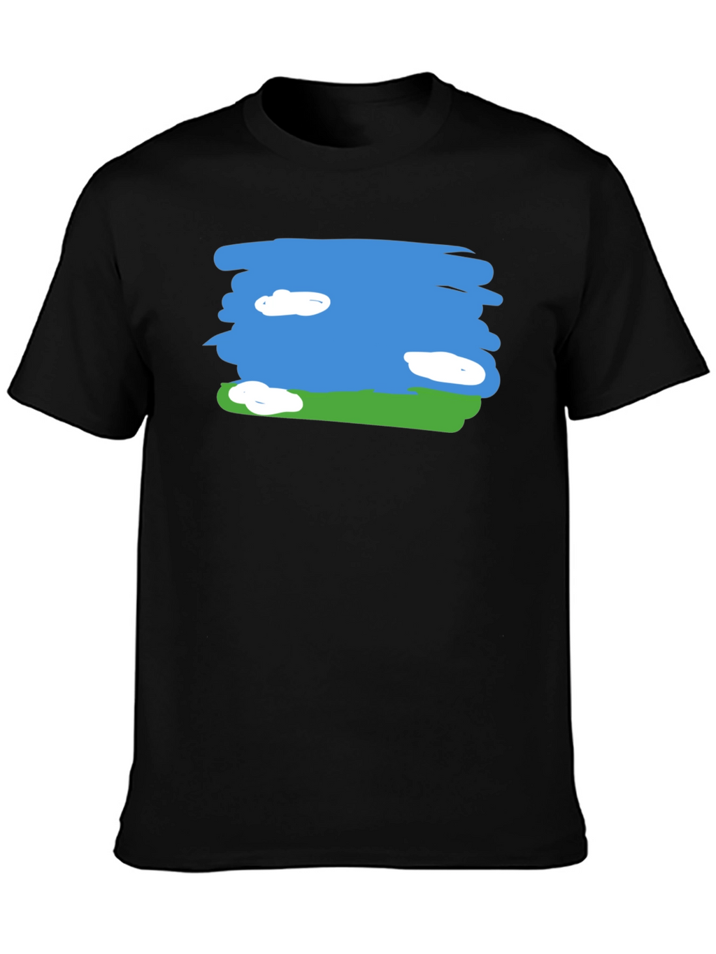 Sky and Field Graphic Tee - Black Cotton Casual