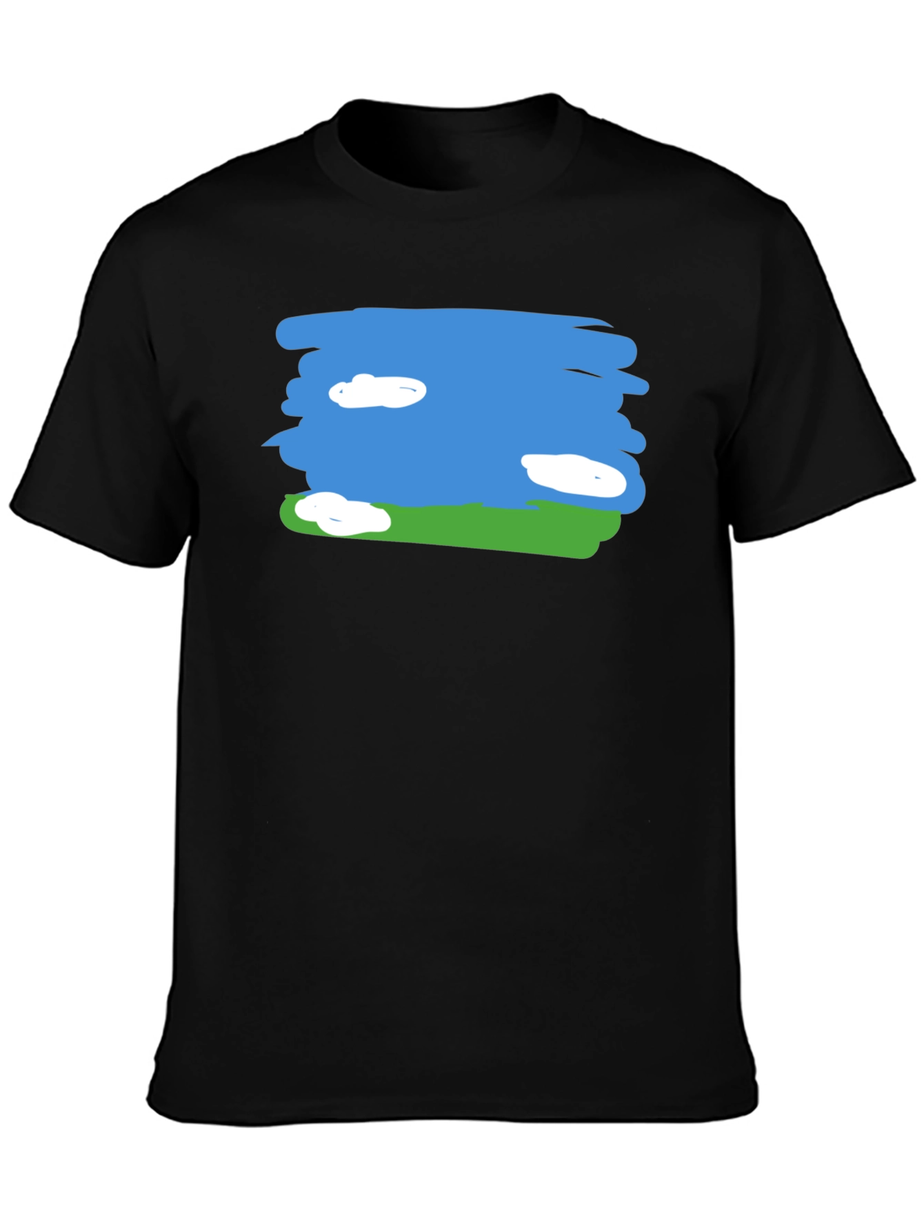 Sky and Field Graphic Tee - Black Cotton Casual