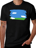Sky and Field Graphic Tee - Black Cotton Casual