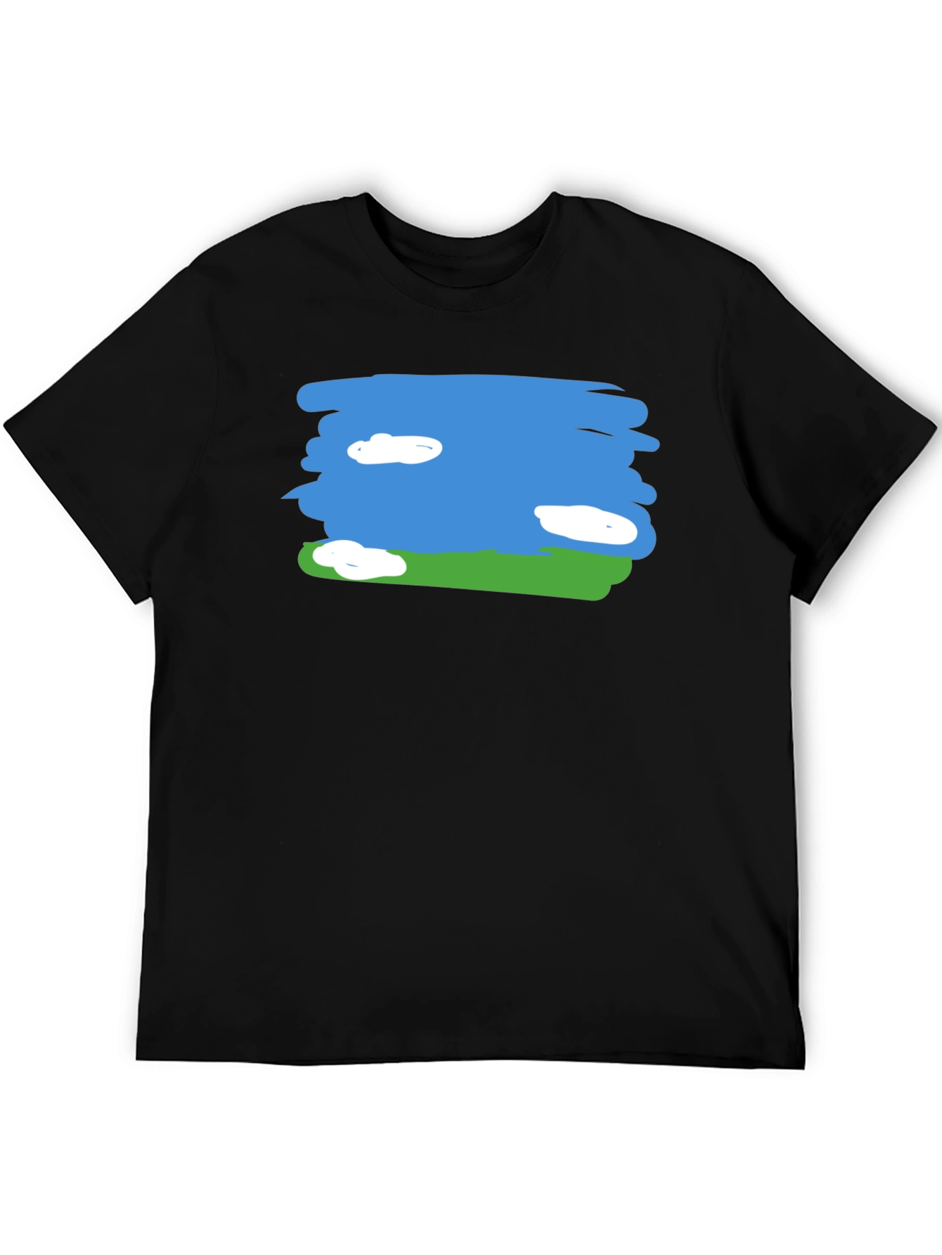 Sky and Field Graphic Tee - Black Cotton Casual