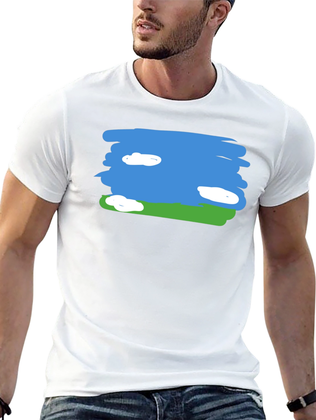 Sky and Field Graphic Tee - Black Cotton Casual