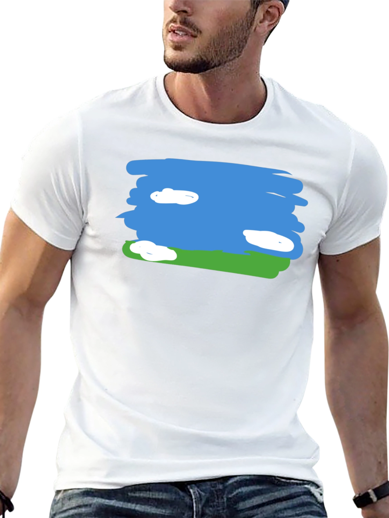 Sky and Field Graphic Tee - Black Cotton Casual