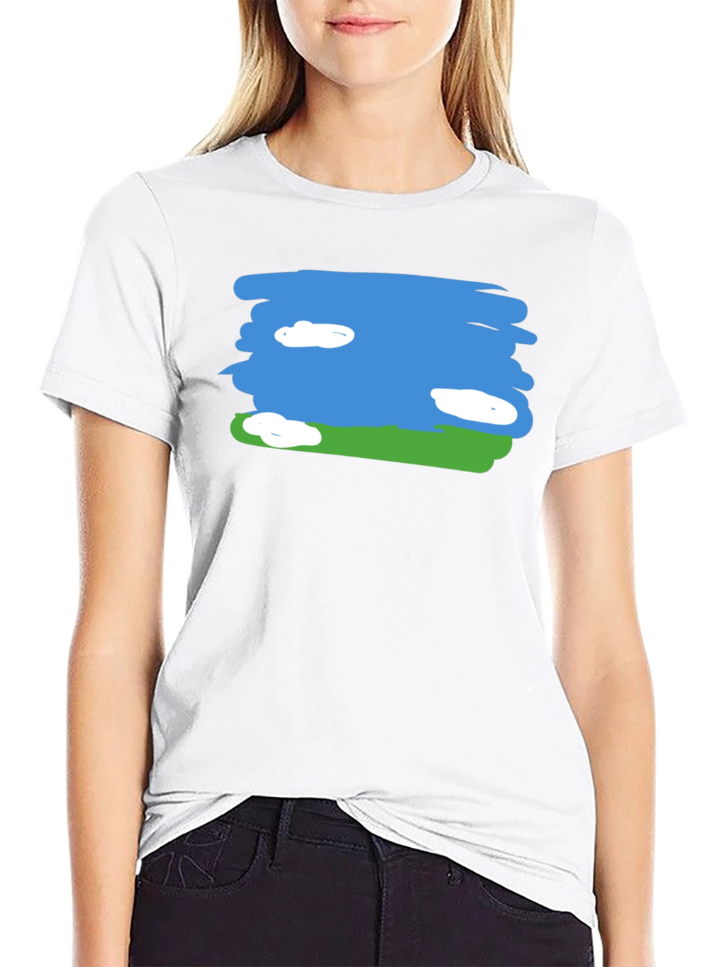 Sky and Field Graphic Tee - Black Cotton Casual