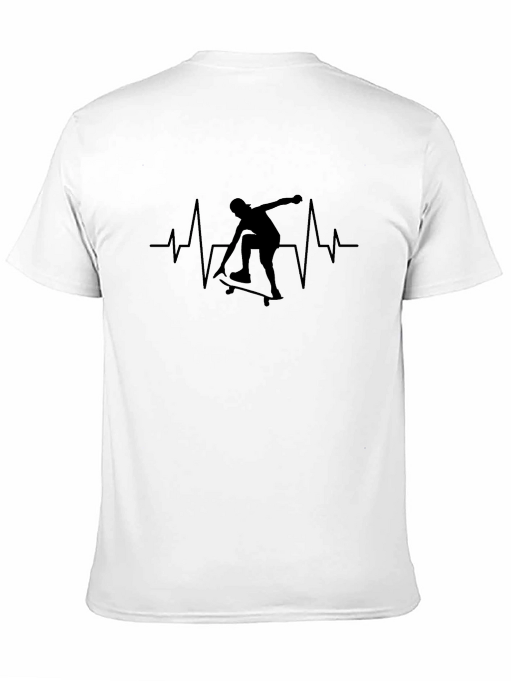 Skateboard Heartbeat T-Shirt - Black Graphic Tee