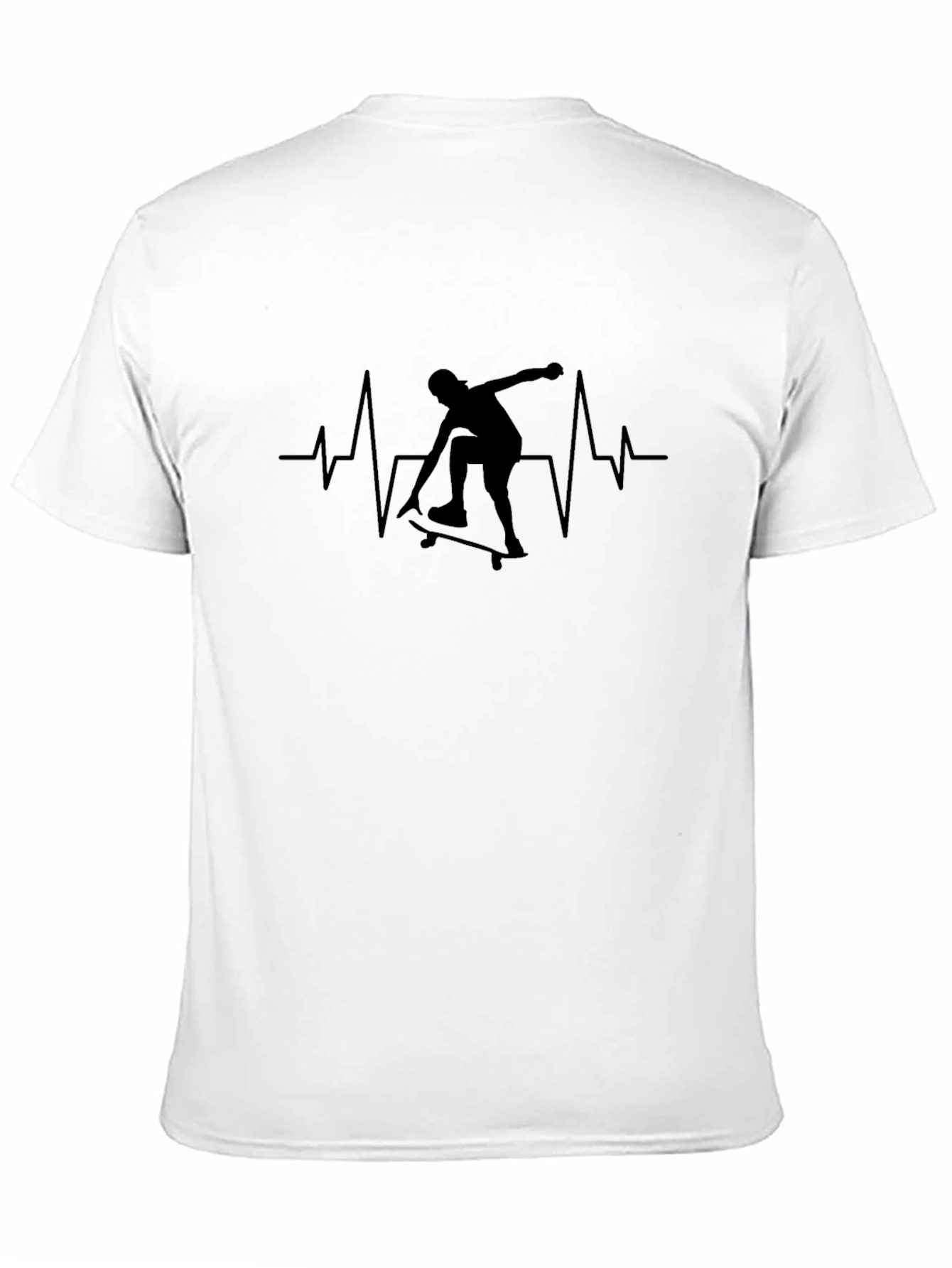 Skateboard Heartbeat T-Shirt - Black Graphic Tee
