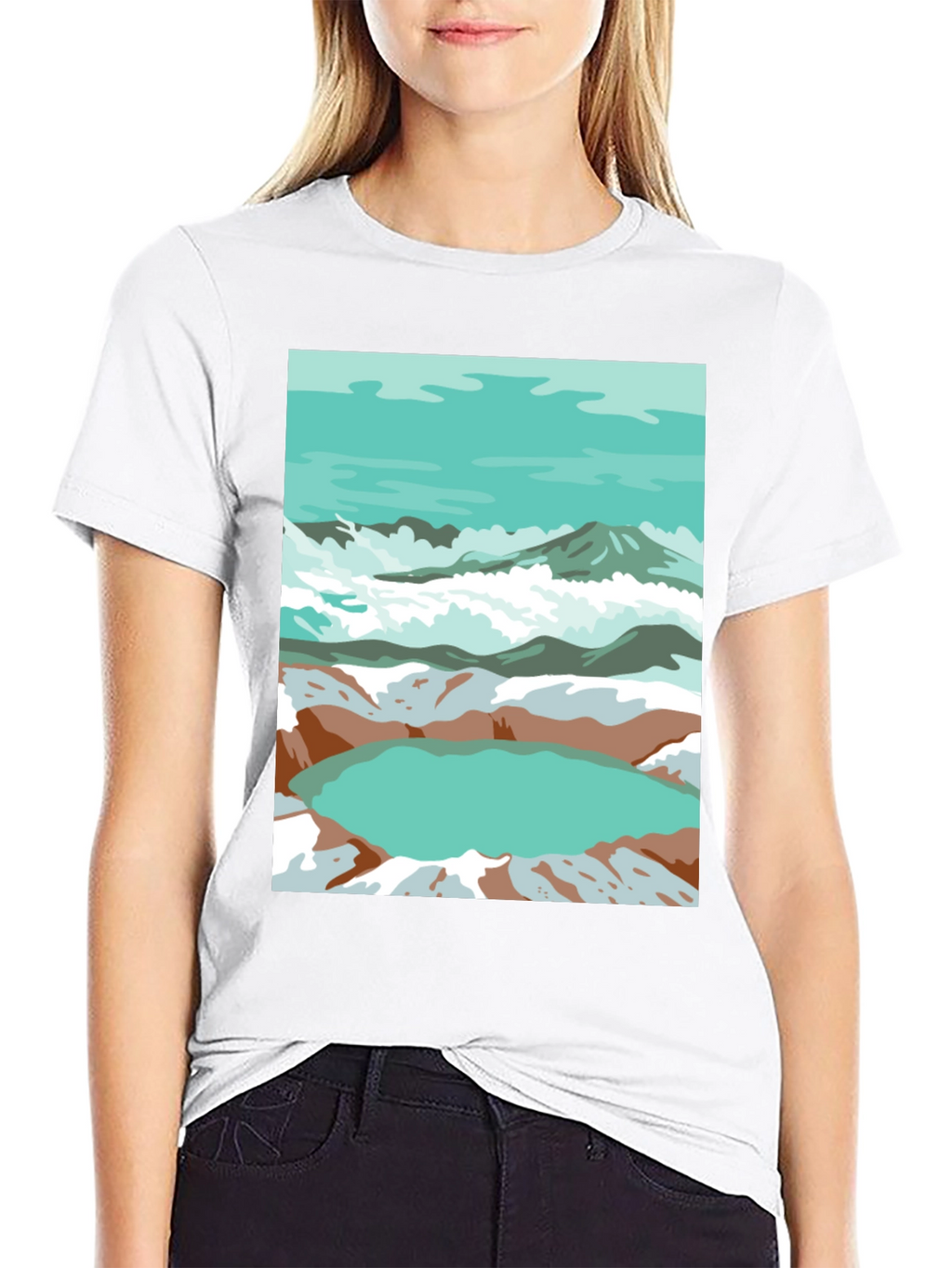 Mountain Lake Graphic Tee - Artistic Comfort
