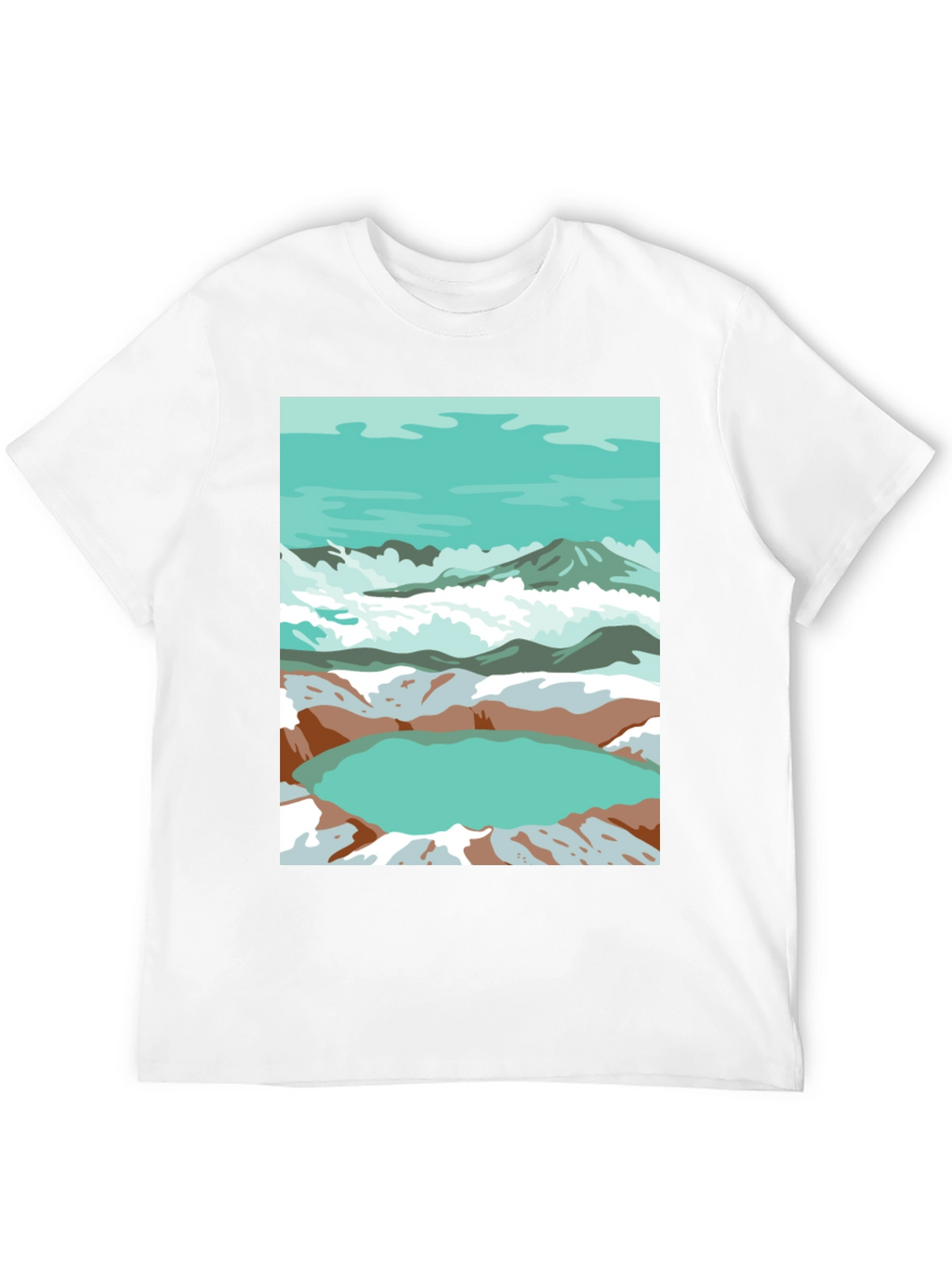 Mountain Lake Graphic Tee - Artistic Comfort