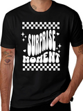 Surprise Moment Graphic Tee - Fun Black T-Shirt