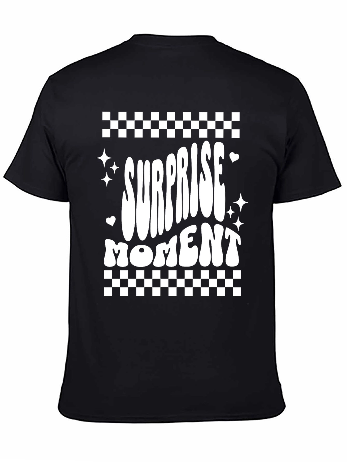 Surprise Moment Graphic Tee - Fun Black T-Shirt