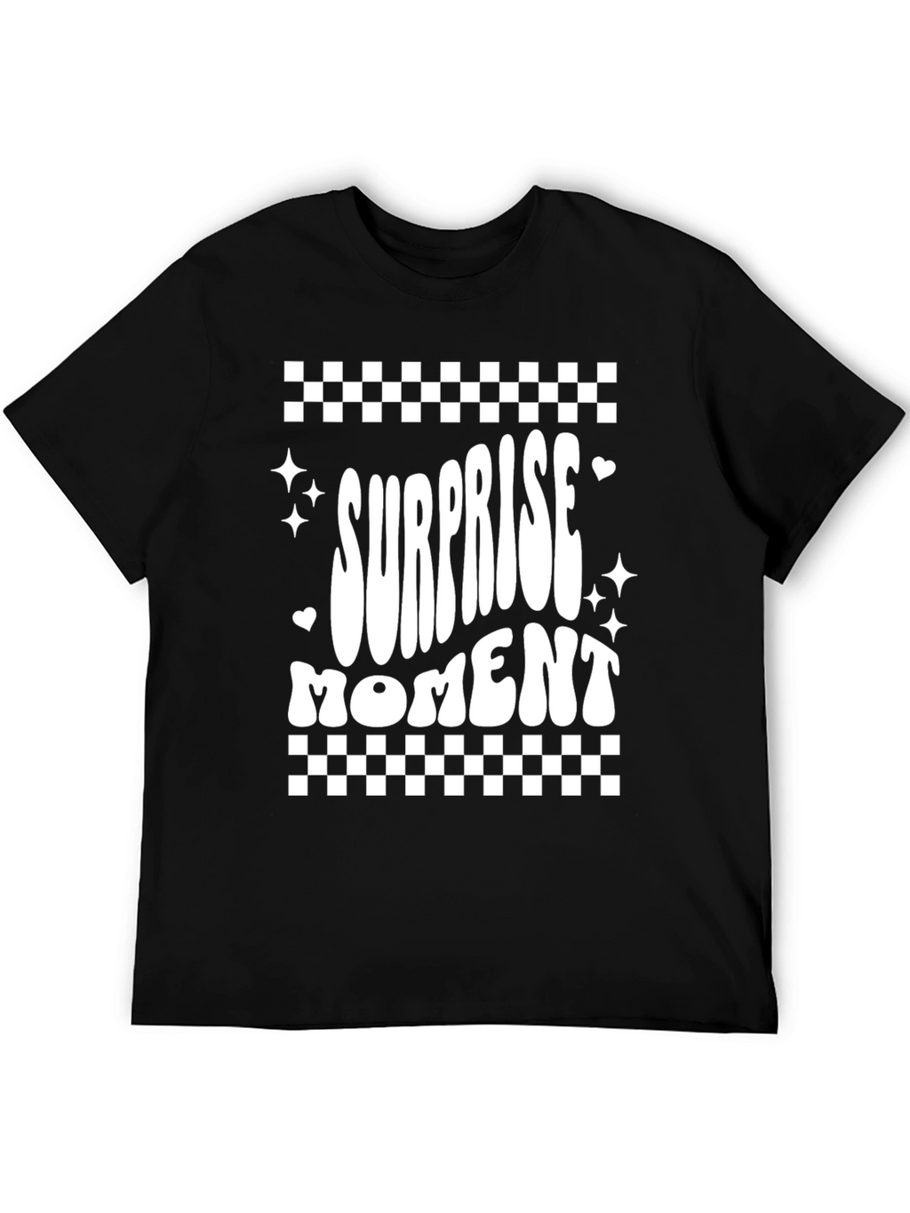 Surprise Moment Graphic Tee - Fun Black T-Shirt