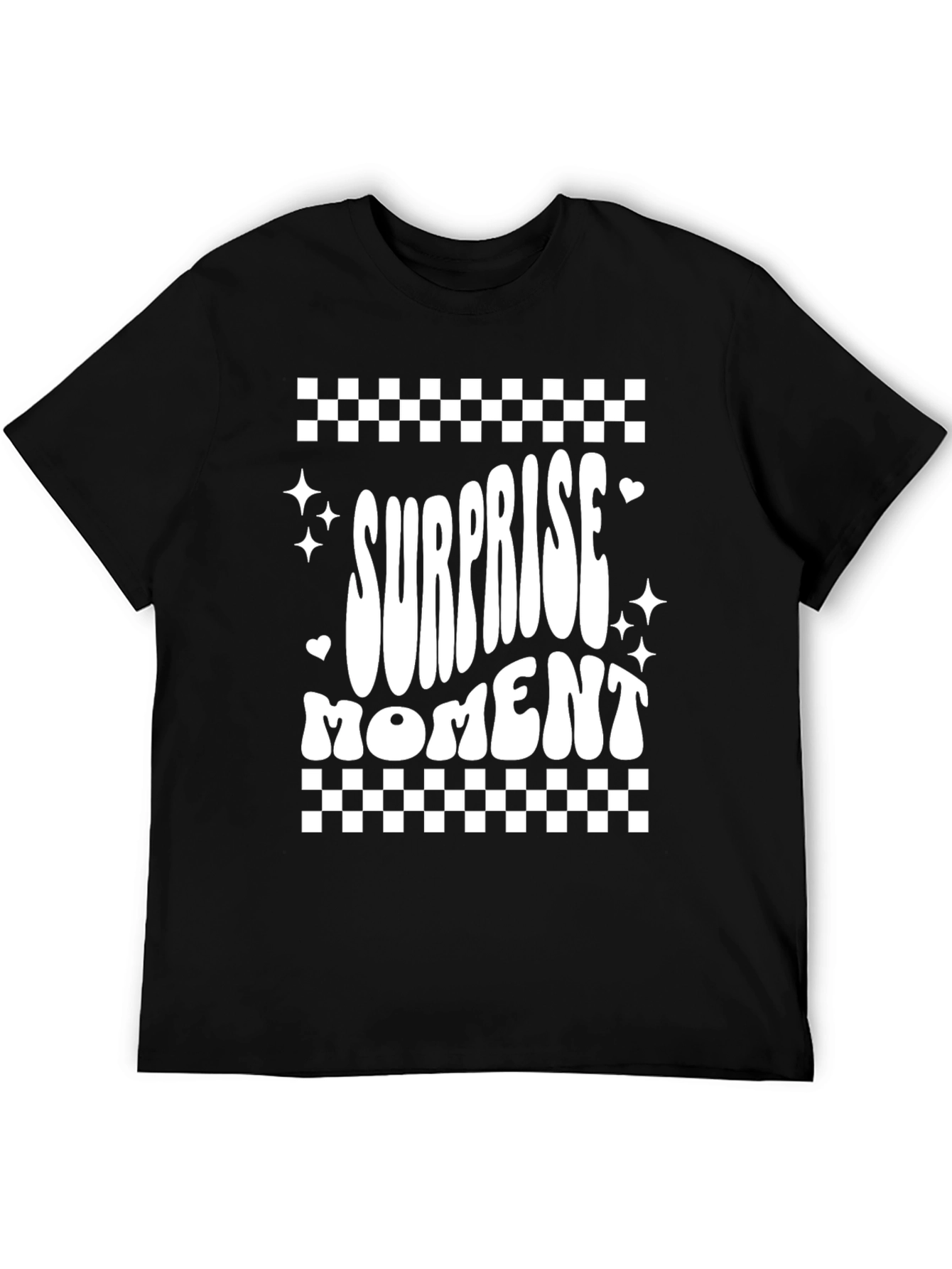 Surprise Moment Graphic Tee - Fun Black T-Shirt