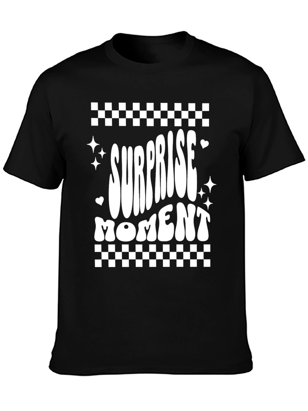 Surprise Moment Graphic Tee - Fun Black T-Shirt
