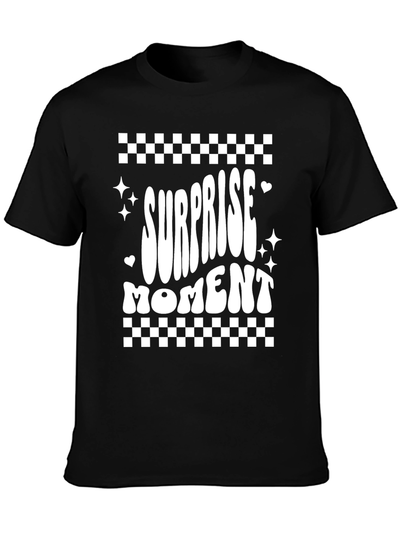 Surprise Moment Graphic Tee - Fun Black T-Shirt