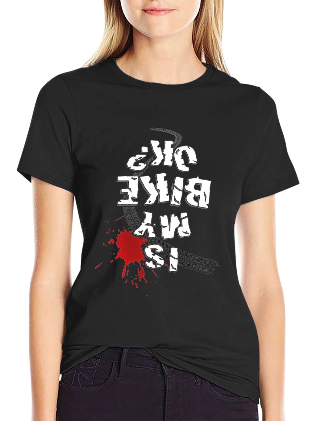 Mens Black Is My Bike OK? Graphic Tee