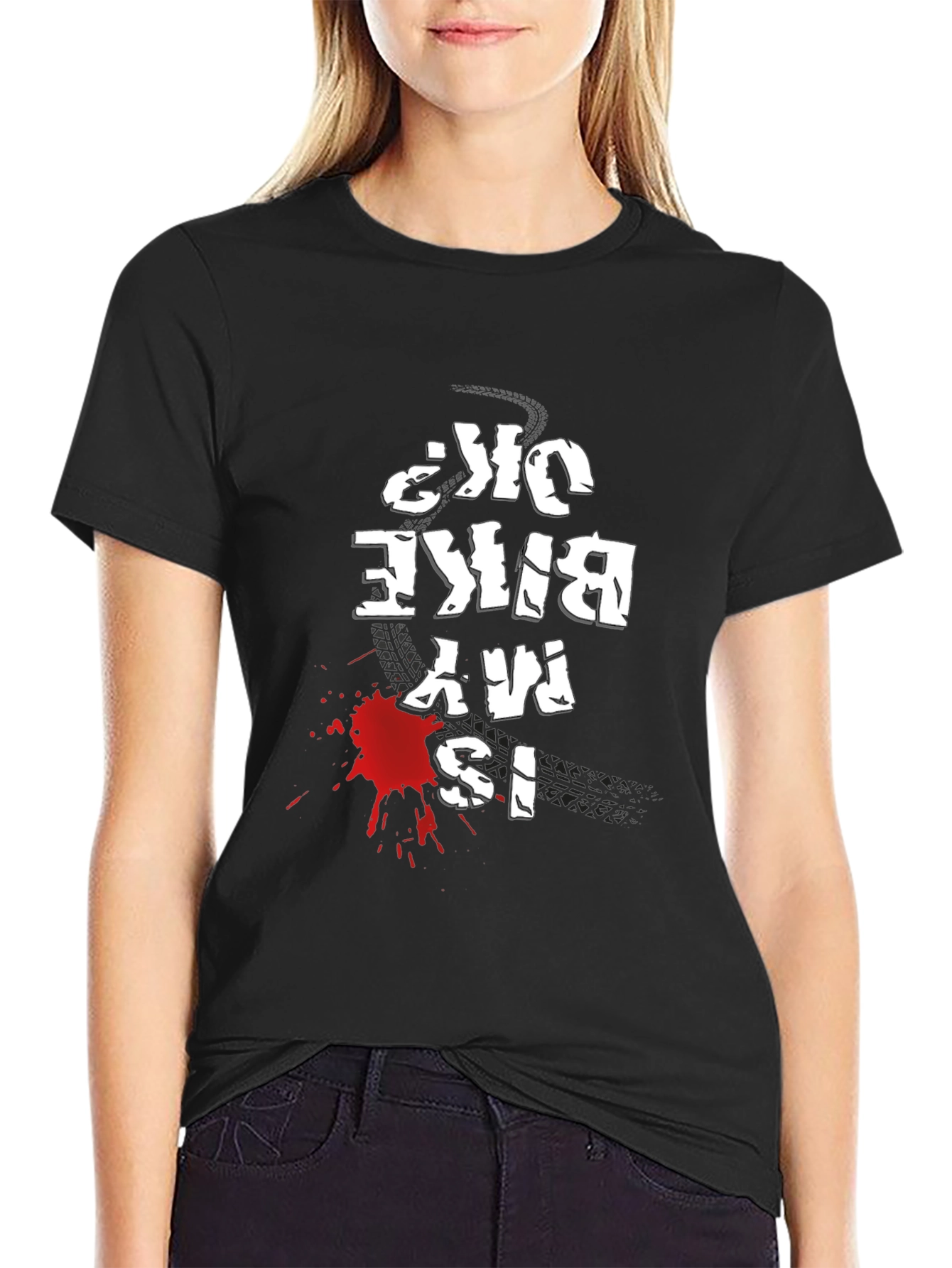Mens Black Is My Bike OK? Graphic Tee