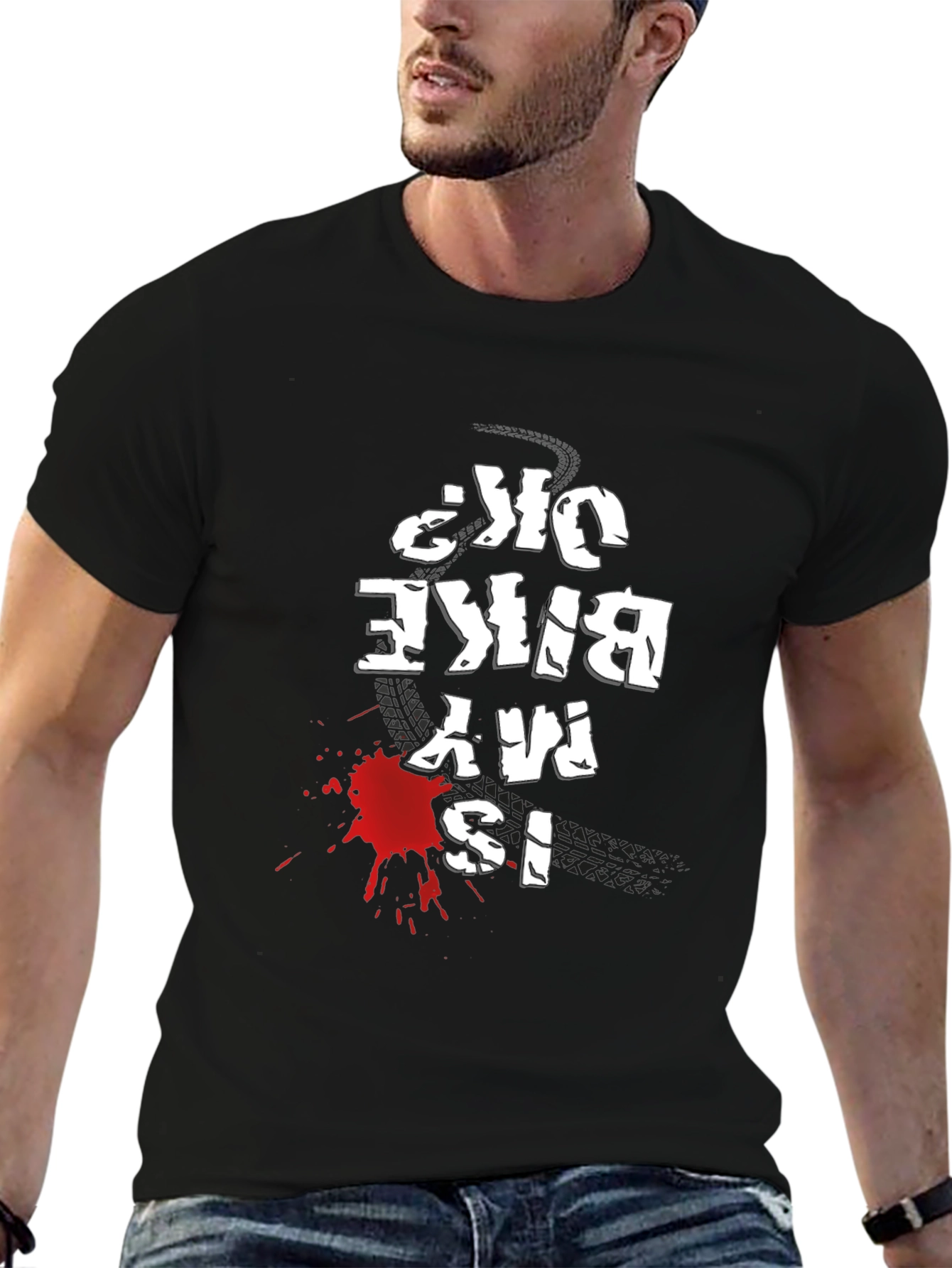 Mens Black Is My Bike OK? Graphic Tee
