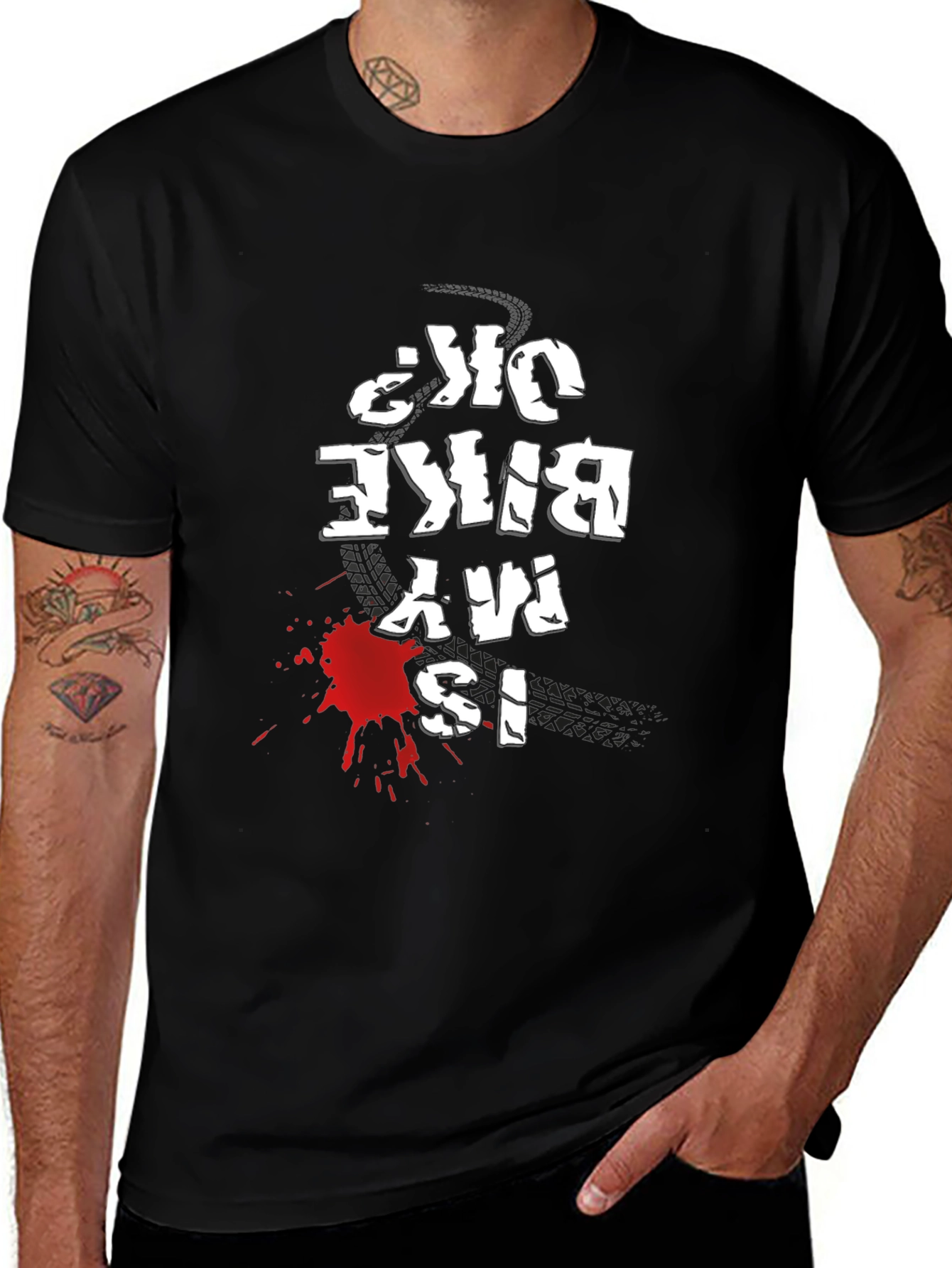 Mens Black Is My Bike OK? Graphic Tee