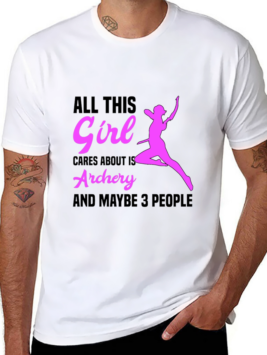 Archery Girl Graphic Tee - Black